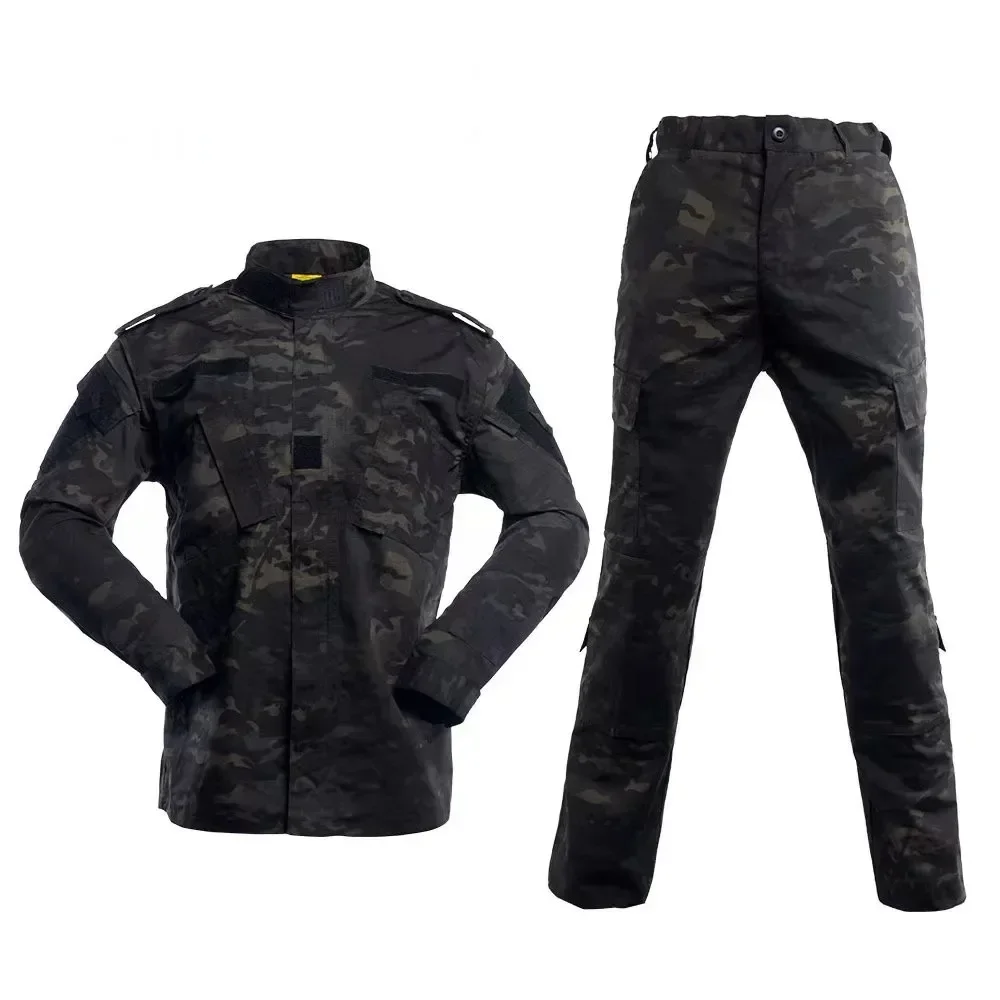 Uniform Tactical Camouflage Suit Navy Blue for Outdoor Hunting Hiking Work