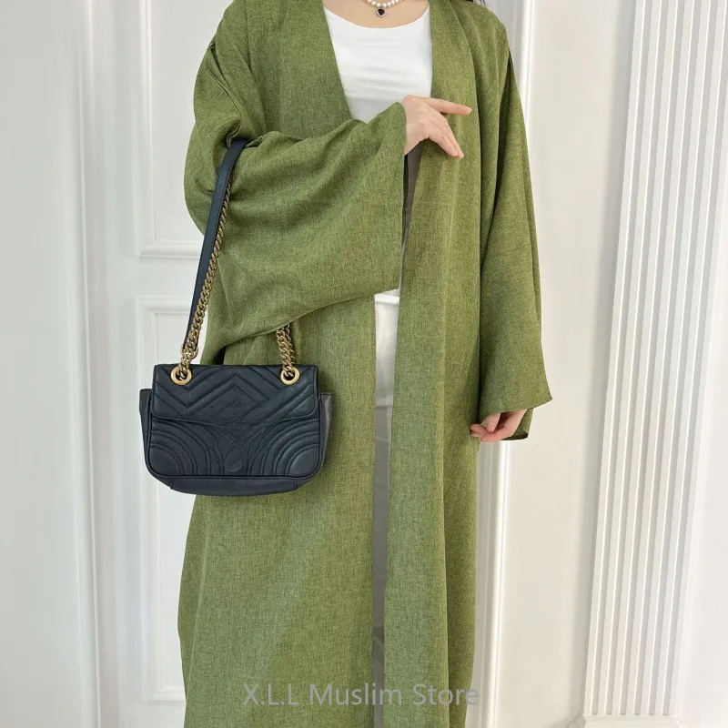 Fashion Eid Rmadan Modest Open Abaya Kimono Dubai Muslim Causal Cardigan Abayas Turkey Islamic Female Robe Clothes For Women