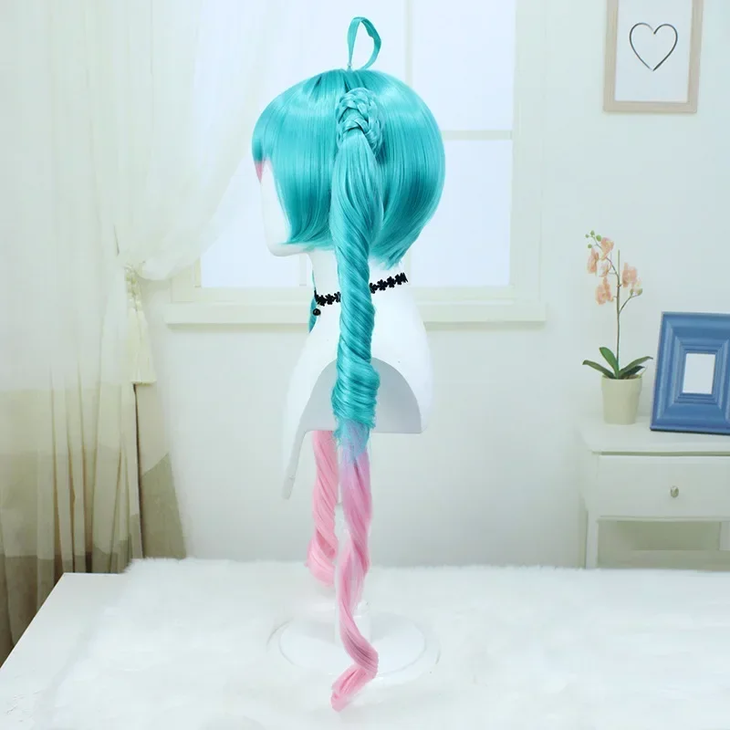 Anime VOCALOID Lolita Cosplay Wig Adult Women Double Ponytail Heat Resistant Plait Hair Halloween Party Costume Accessory Props