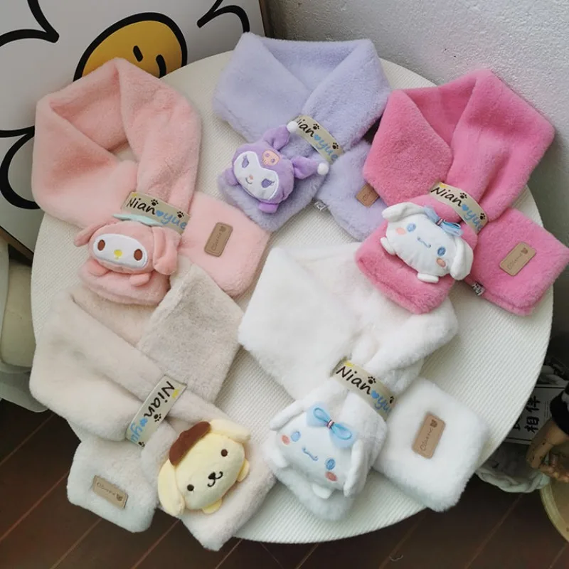 Children's Scarf Autumn Winter Warm Thick Cartoon Plush Doll Baby Neck Scarf for Girls Boys Outdoor Newborn Neckerchief