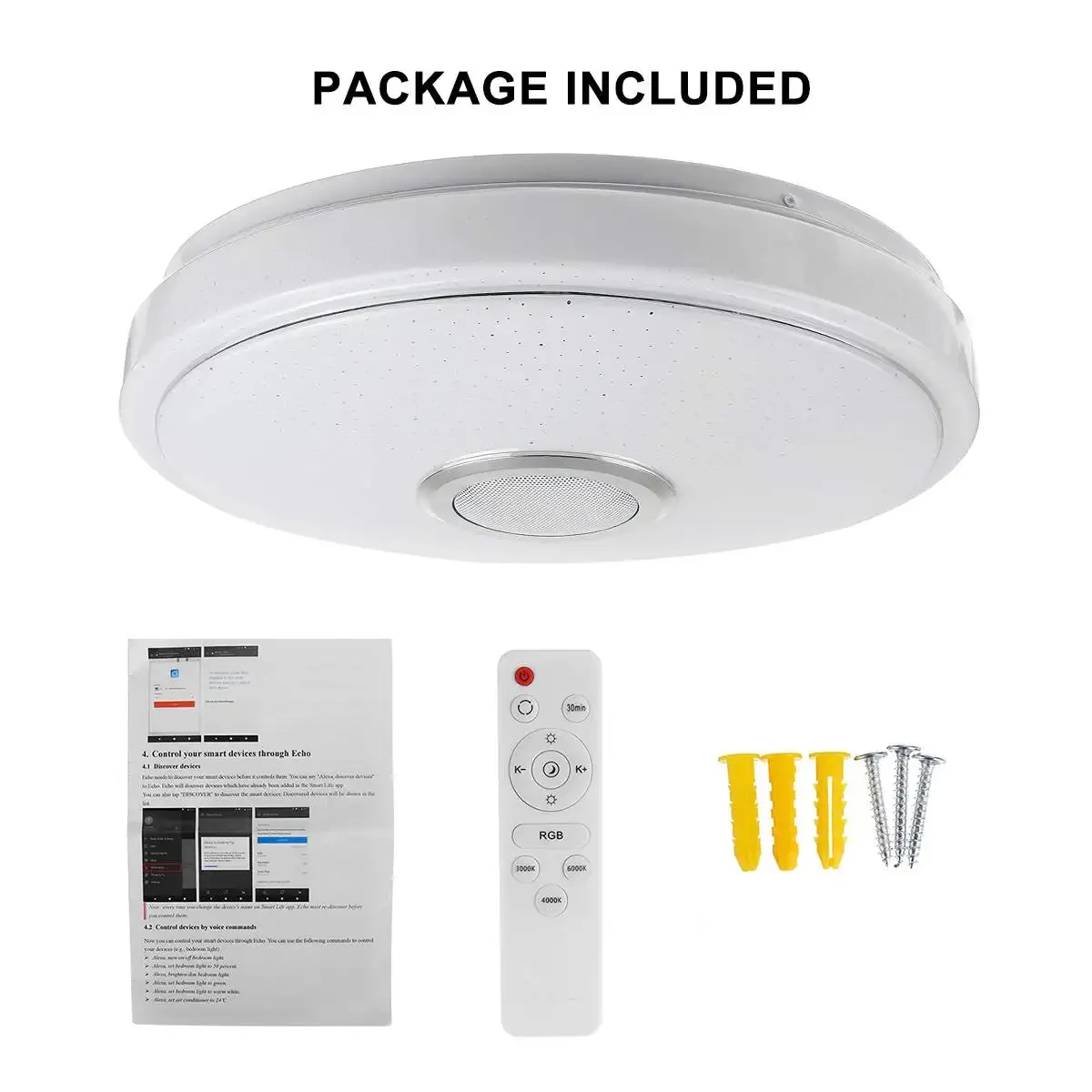 

200W LED Ceiling Light WiFi Modern RGB APP Smart Ceiling Lamp bluetooth Music Light Bedroom Lamp Remote Control Home Lighting