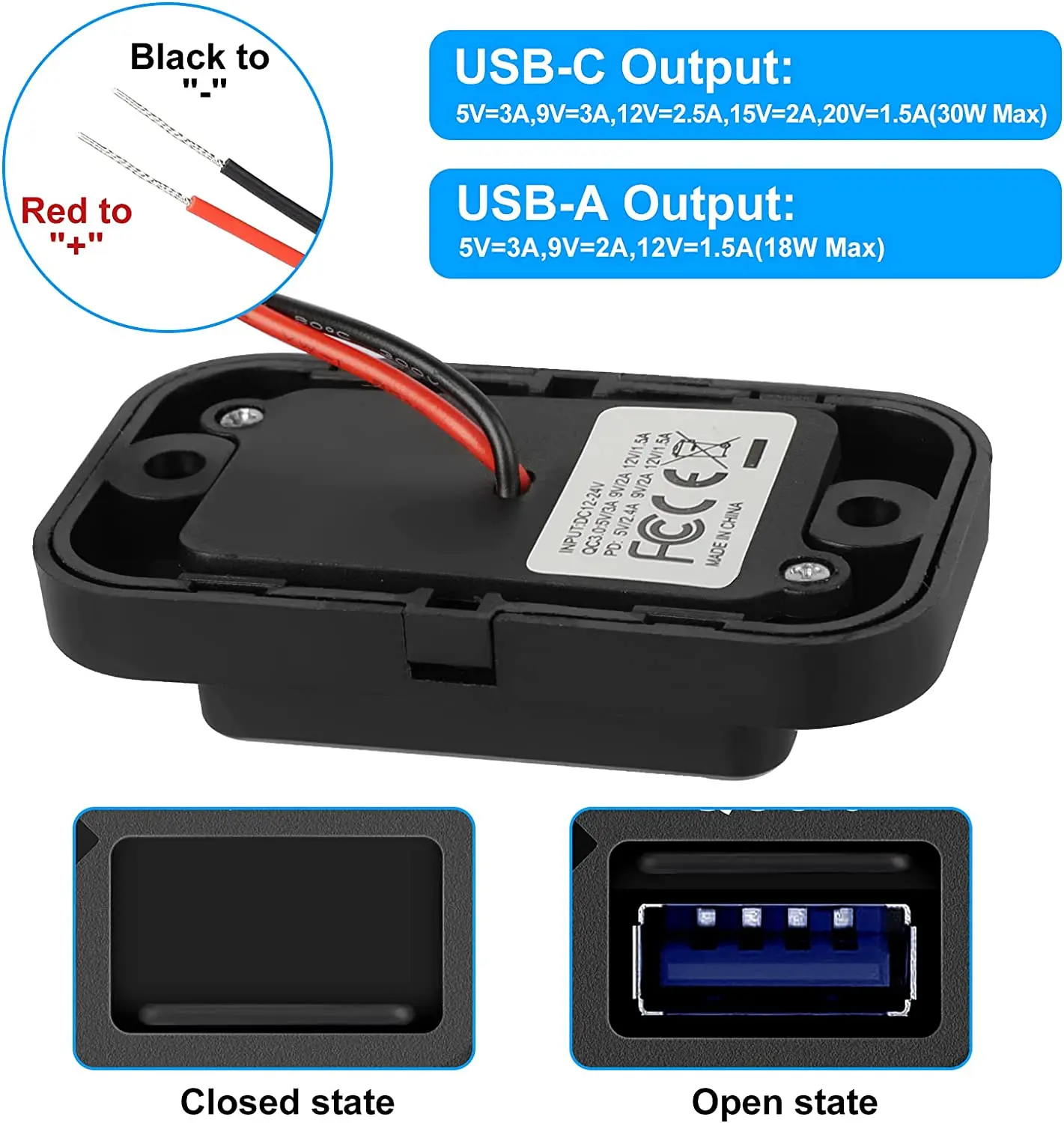 QC 3.0 12V   PD -C USB ,     ڵ  
