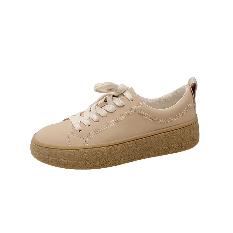 

Spring new thick soled women's shoes board shoes lace-up flat single shoe cookie sports casual shoes