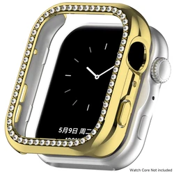 Coque de protection en diamant élégant pour smartwatch - Couverture scintillante pour femmes avec cadre dur