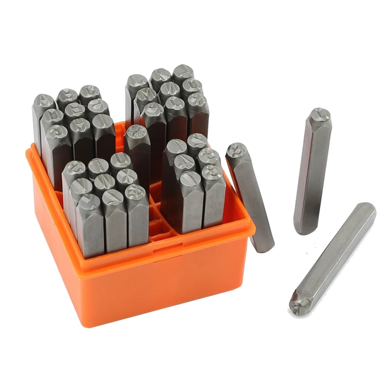 

37 Pcs Number Stamp Set Metal Stamp Set 6MM (1/4 Inch) Metal Punch Stamp Kit DIY Arts And Crafts Supplies