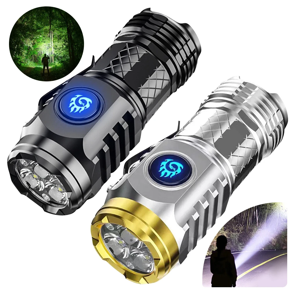 Description Picture 3 of itemType-C Rechargeable Portable Multi-Function Light 5 Light Mode Waterproof Flashlight Small LED Flashlight for Outdoor Emergency