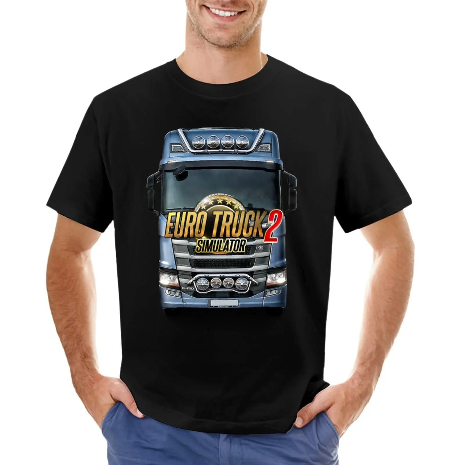 Euro Truck Simulator 2 Lighting Race T-Shirt Ragazzi Magliette Bianche Maglietta Da Uomo