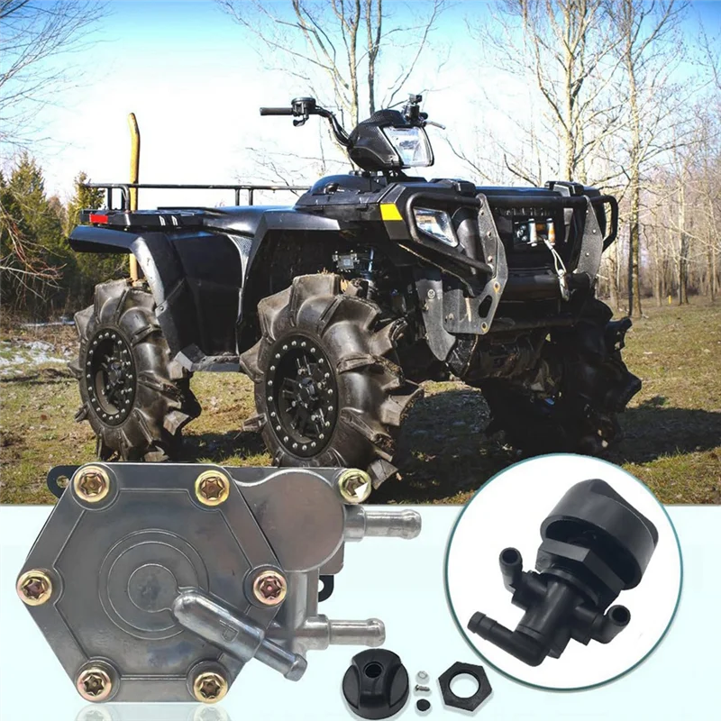 Pompe à Carburant + Robinet 3 Voies Pour Polaris Sportsman 325 330 500 2X4 4X4 Outlaw 325 400 500 600 700 Magnum 330 Scrambler 500 Predator 450 500 525 Trail Blazer 330 Trail Boss 5000 525 ATV OEM # 2520227