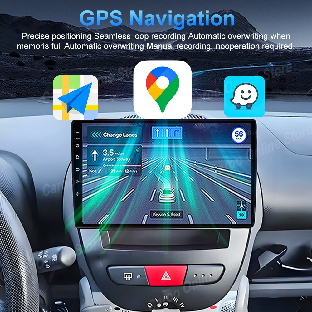 Autoradio Android 16 per Peugeot 107, Toyota Aygo, Citroen C1 2005-2014, con Carplay, GPS, Navigazione, Multimedia e Lettore Video - immagine 5