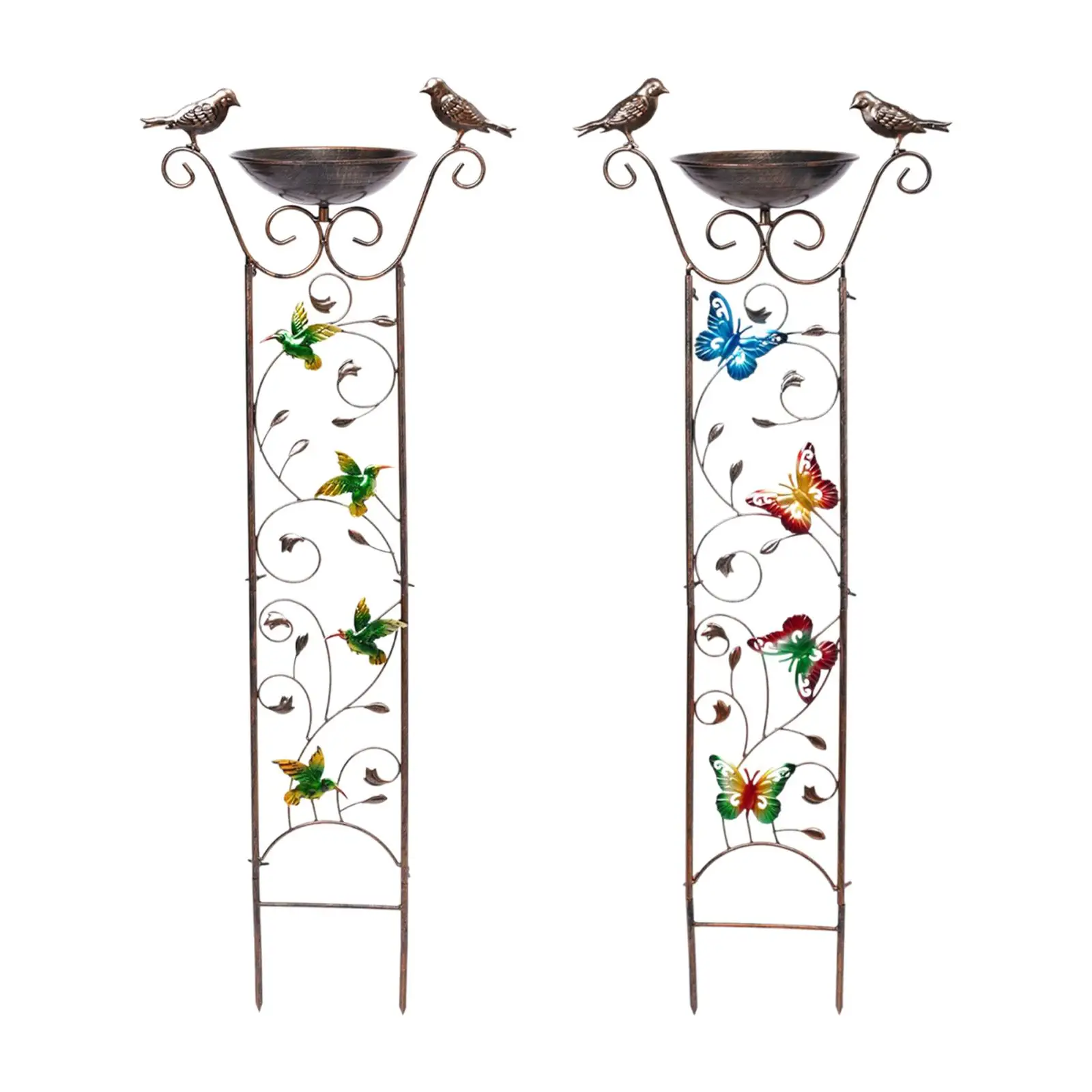 

Ванная для птиц с садовым решетчатым опором для садовых растений для патио, универсальная газонная