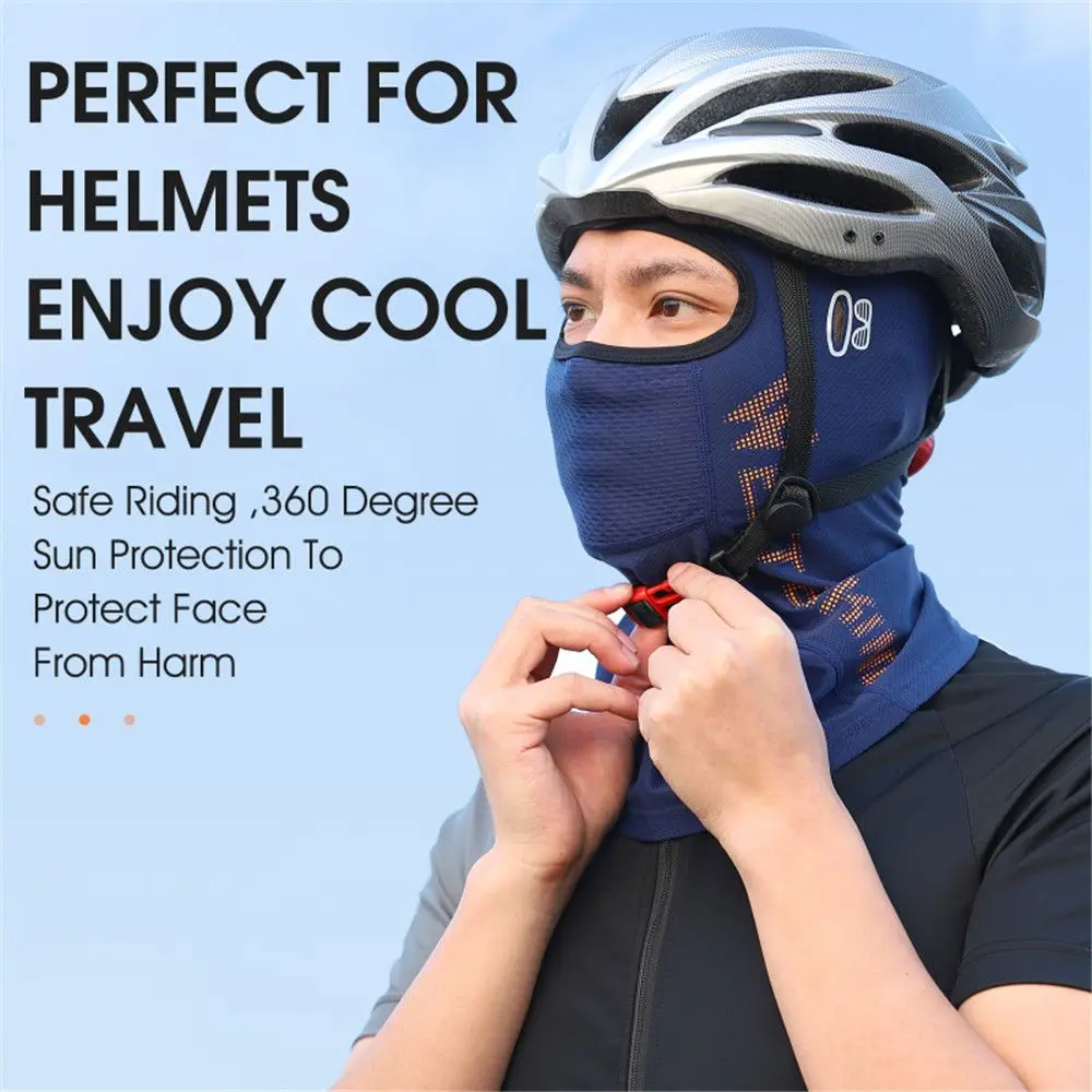 Travel Full Face Bicycle With Glasses Hole Ice Silk Headgear Breathable Balaclava Cycling Mask Bike Summer Headwear