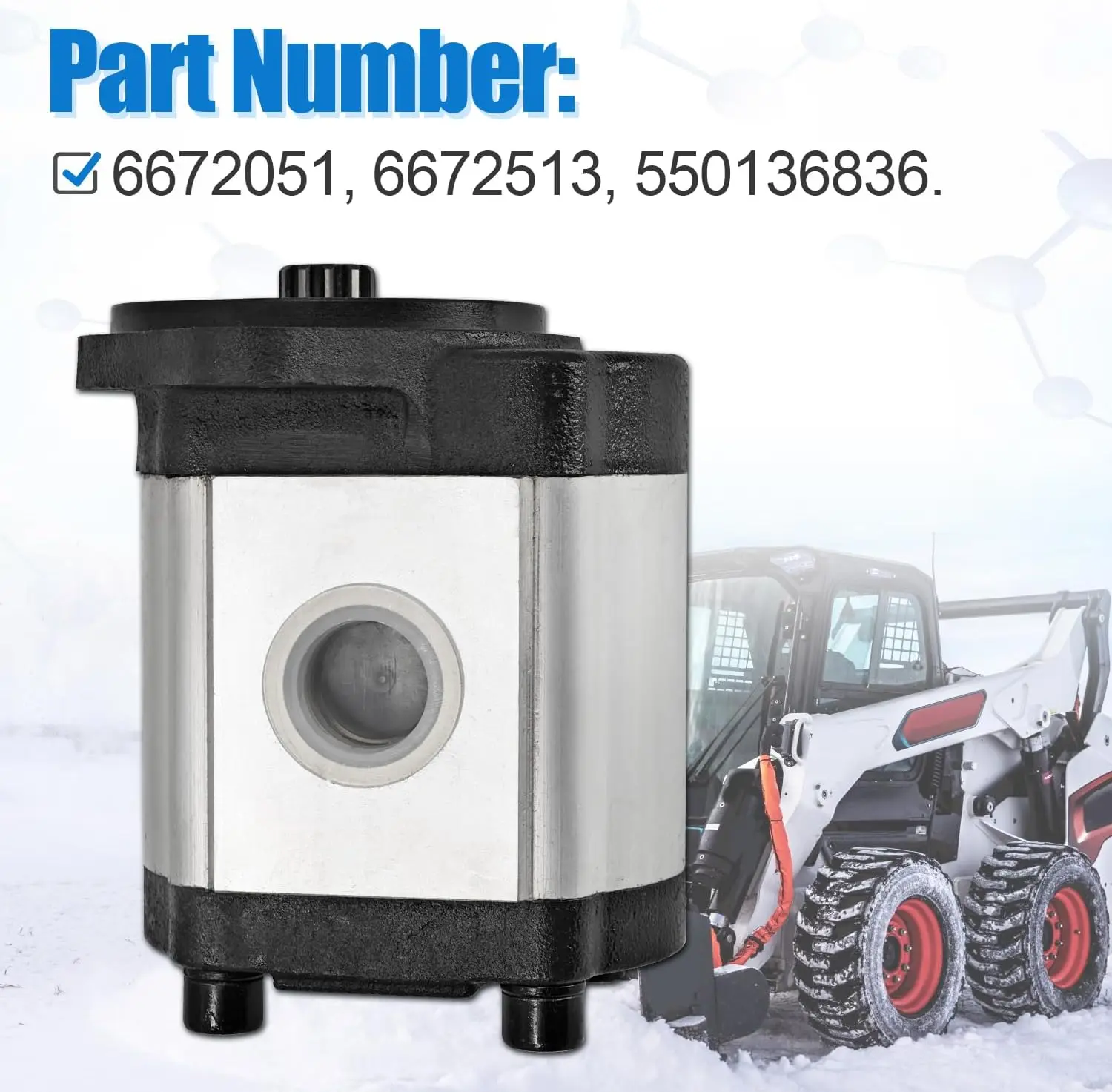 6672051 550136836 Hydraulic Gear Pump for Bobcat 751G 753G 763G 773G 753 7753 763 773 751 733 Skid Steer 11T