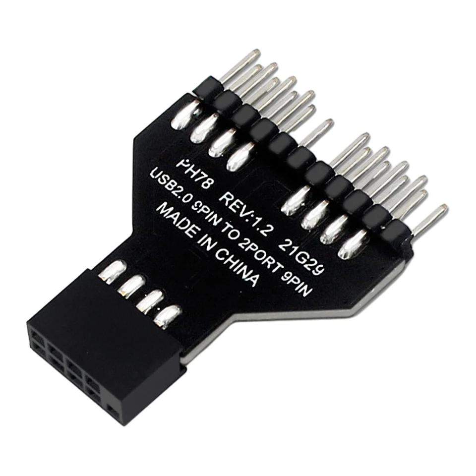 USB 2.0 9 Pin Hub Splitter Adapter for Motherboards
