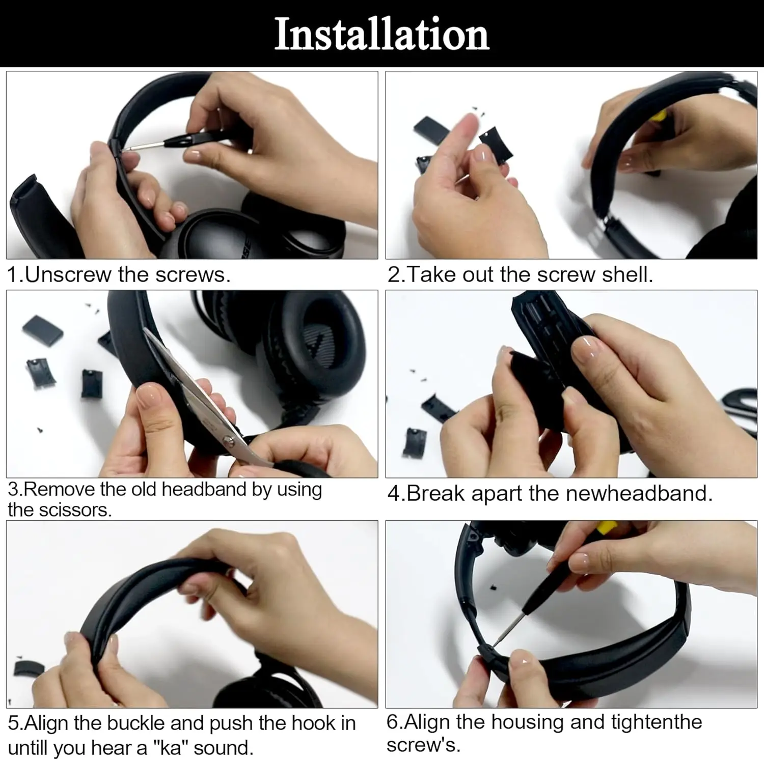QC35 Headphone Replacement Headband Cushion for Bose QC35II QC45 Easy Fast Installation New Design Headband Pads