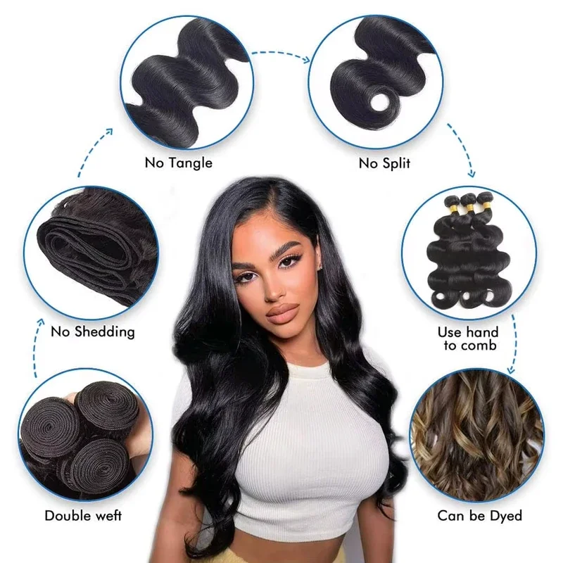 250% Body Wave Human Hair Bundles 30 Inch 100% Human Hair Unprocessed Brazilian Virgin 3 4 Pcs Raw Hair Bundles Weave Extensions