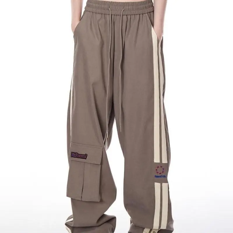 Deeptown Vintage Striped Jogger Pants Women Hippie Harajuku Baggy Sweatpants Casual Wide Leg Trousers Japanese Fashion Patchwork