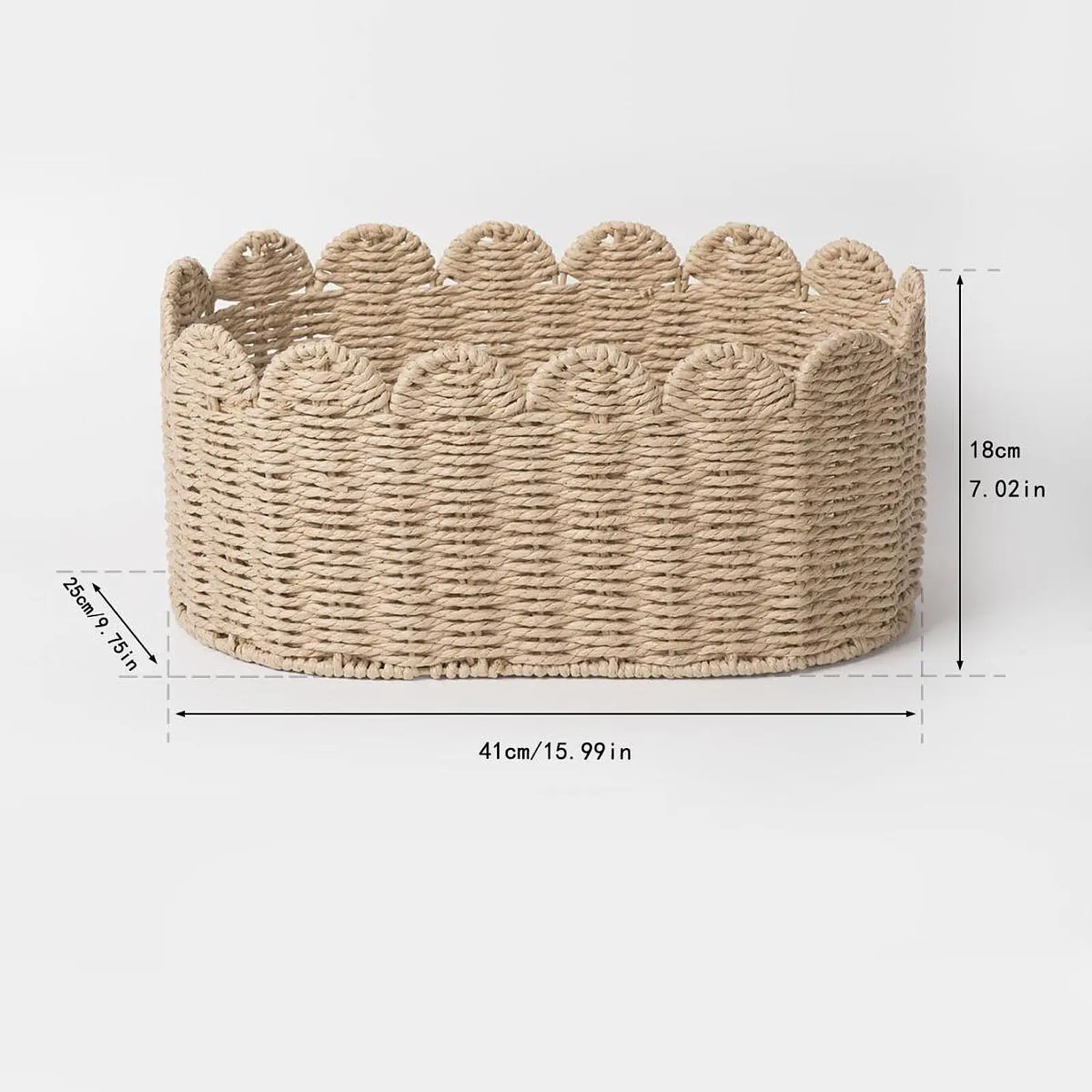 Woven Storage Basket Versatile Rectangular Lightweight Storage Bin for Countertop Bathroom Living Room Farmhouse Kitchen Gadgets
