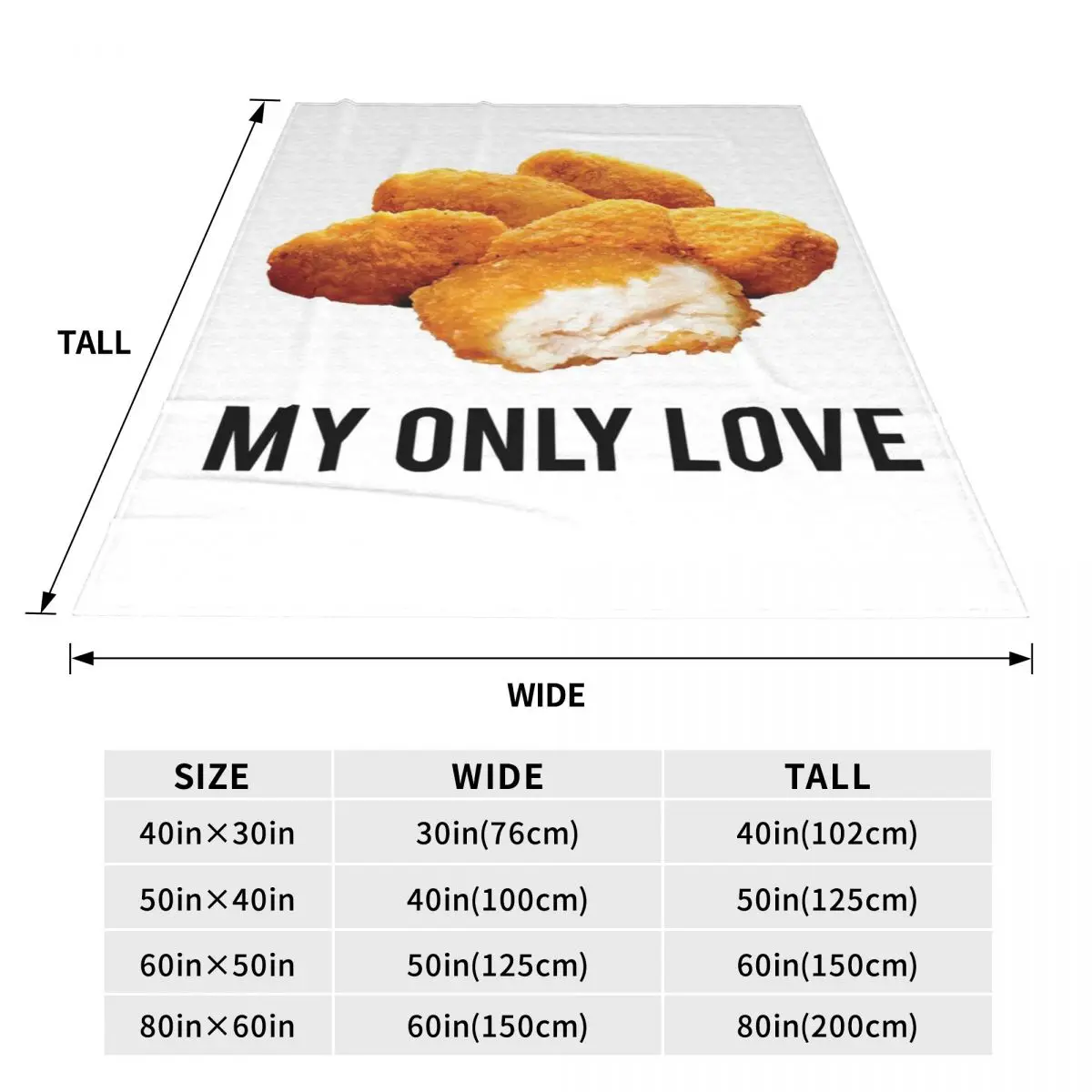 Chicken Nuggets My Only Love Blanket Flannel Portable Throw Blankets Throw Blanket For Couch Bedding Travel Throws Bedspread 3