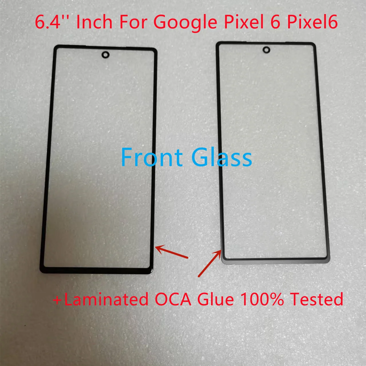 새로운 6.4인치 Google Pixel 6 Pixel6 전면 유리 터치 스크린 LCD 외부 패널 + 라미네이트 OCA 접착제 100% 테스트 완료