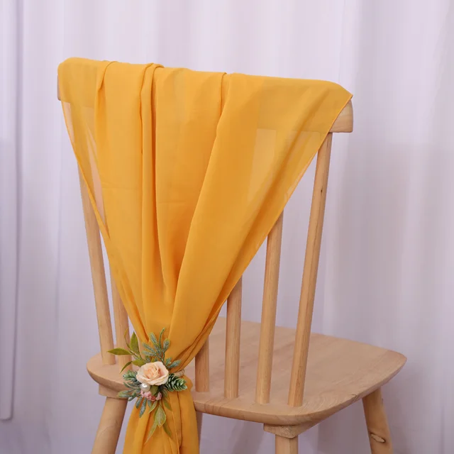 Ceinturage de Chaise en Mousseline de Soie, Ruban Décoratif pour Mariage, ixde la Mariée, Banquet, Annonce PréChristophe, 17x275cm, 12 Pièces 5
