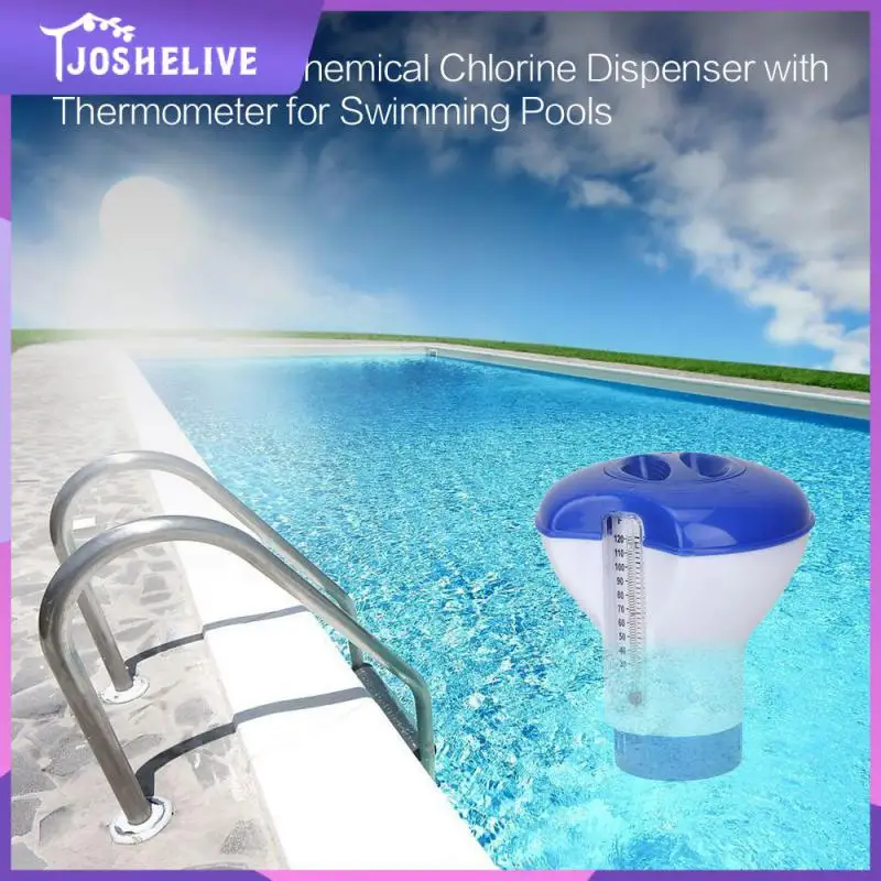 

Хит продаж, плавающий дозатор хлора и броминовых таблеток с термометром, плавающий дозатор хлора для бассейна