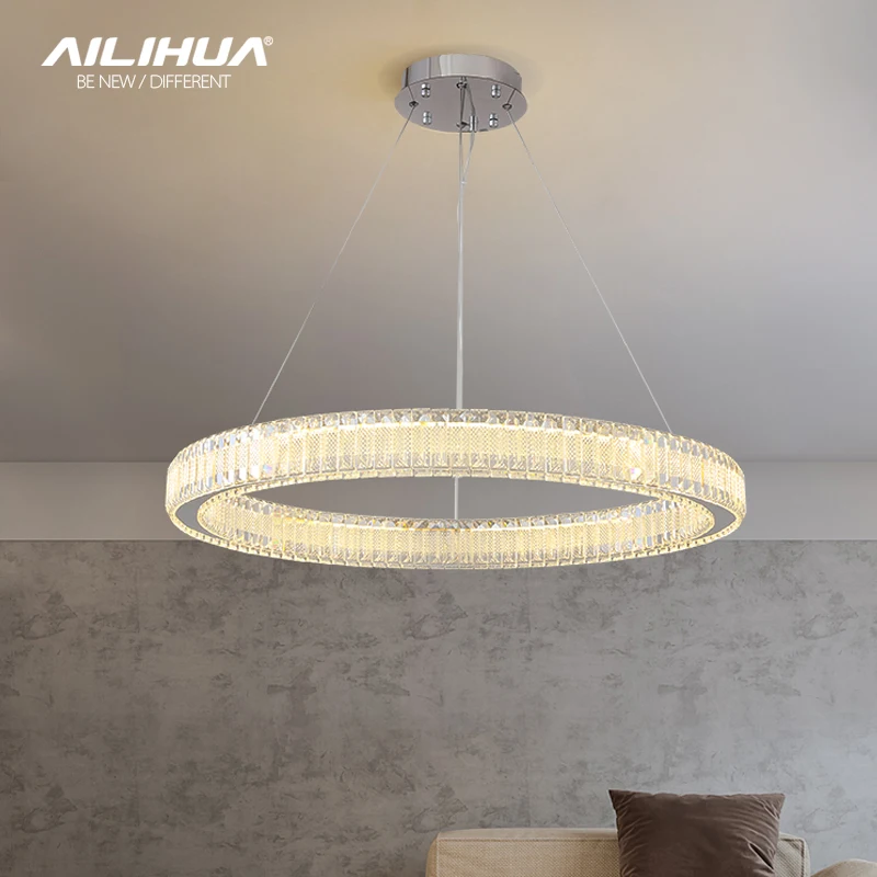 

Light luxury crystal chandelier living room lamp dining room atmosphere net red simple modern bedroom study 2022 new lamps