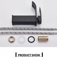 Black Waterfall Bathroom Faucet Basin Vanity Vessel Sinks Mixer Tap Cold And Hot Water Tap Single Hole Bath Sink Faucets Crane 6