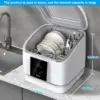 Countertop Dishwasher, 7 Washing Programs Compact Mini Dishwasher, No Hook Needed, Anti-Leakage, Fruit & Vegetable Soak 6