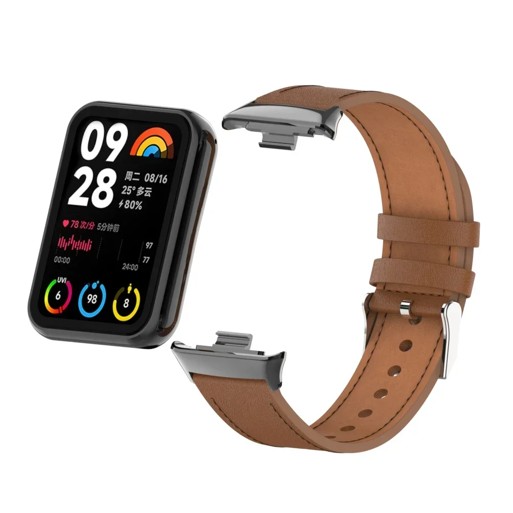 Premium Leather Strap Bracelet Watchband Accessory with Metal Replacement Belt