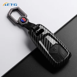 Sleek Carbon Fiber Car Key Case Cover with Keychain Protection (Carbon A3 Set1)