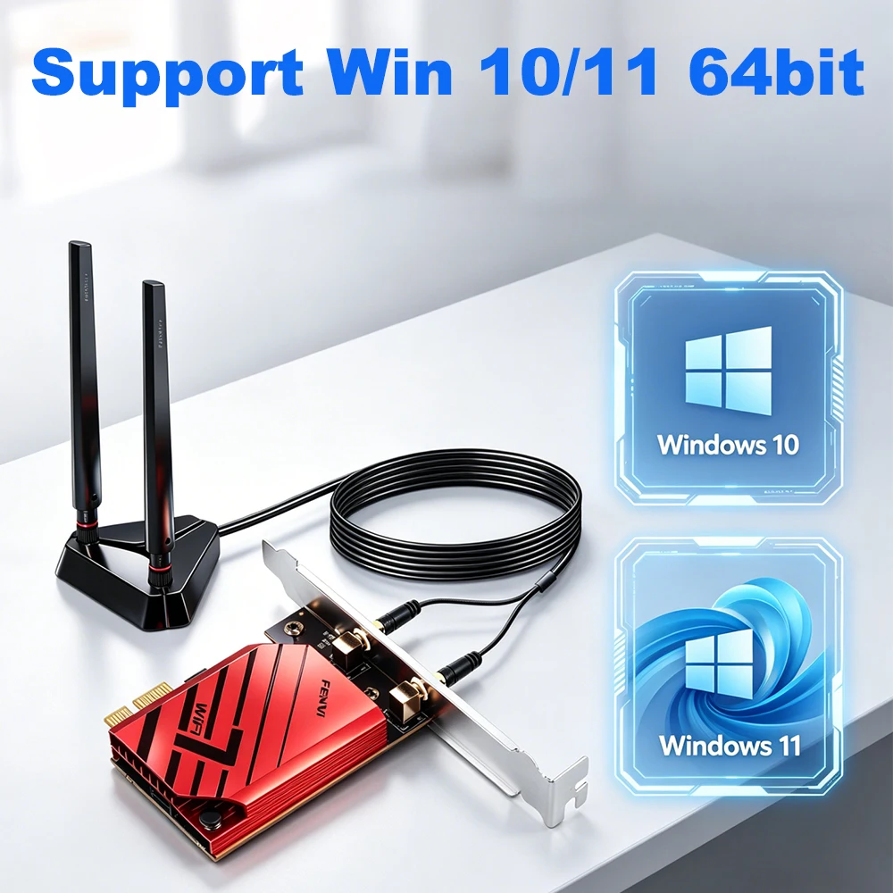 WiFi 7 WiFi 어댑터 MT7925 BT5.4 BE6500 802.11BE PCIE X1/4/8/16 무선 랜 카드 PC용 Wifi 어댑터 (윈도우10/11 호환)