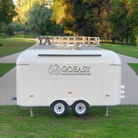 United State Food Truck with Full Kitchen Concession Bbq Food Trailer with Porch Fully Equipped Custom Food Truck