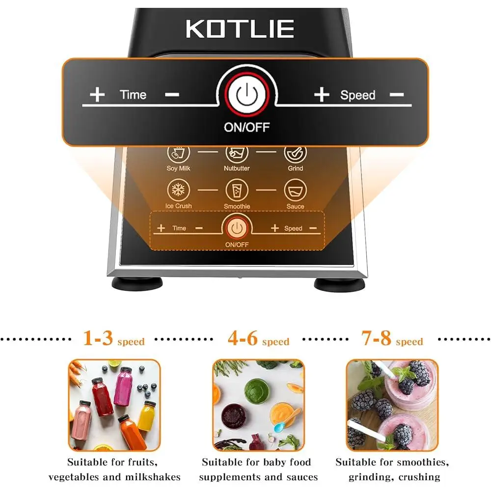 High Speed Blender 1200W 68 Oz Smoothie Maker Food Processor Intelligent Control Ice Crusher Nut Grinder 8 Preset Functions 6 High Speed Blender 1200W 68 Oz Smoothie Maker Food Processor Intelligent Control Ice Crusher Nut Grinder 8 Preset Functions 6