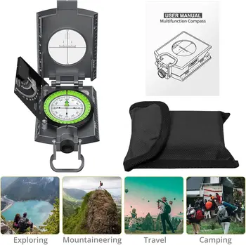 Anbte Compass Hiking,Waterproof Metal Compass with Clinometer,Lightweight,for Camping,Hunting,Hiking Navigation. 6