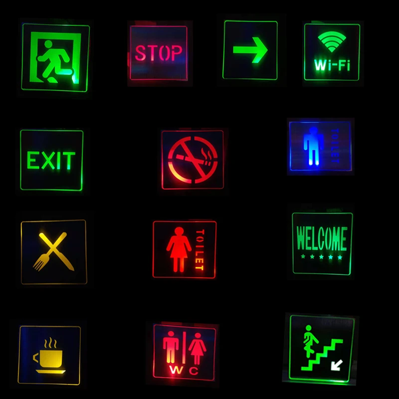 Exit Sign Luminous LED Emergency Light Man Woman Toilet WC Lamp Indoor No Smoking Wifi Exit Food for Public Places Area Decor green led exit sign backup hardwired red exit light combo exit combo sign exit alarm fire exit sign emergency light exit signal