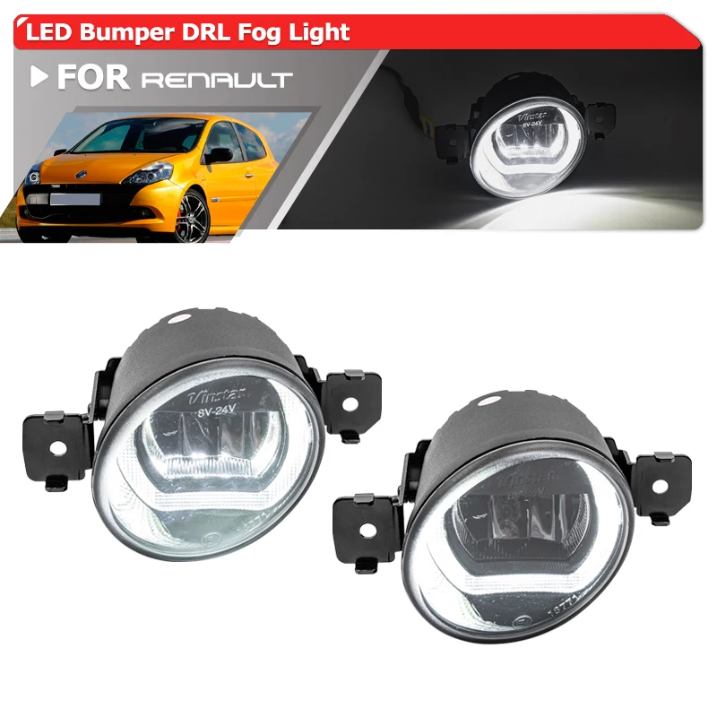 Feux Antibrouillard Pour Captur Pour Clio 4 2012 2013 2014 2015 Feux De Pare-chocs Avant LED Feux Antibrouillard Feux De Jour Feux
