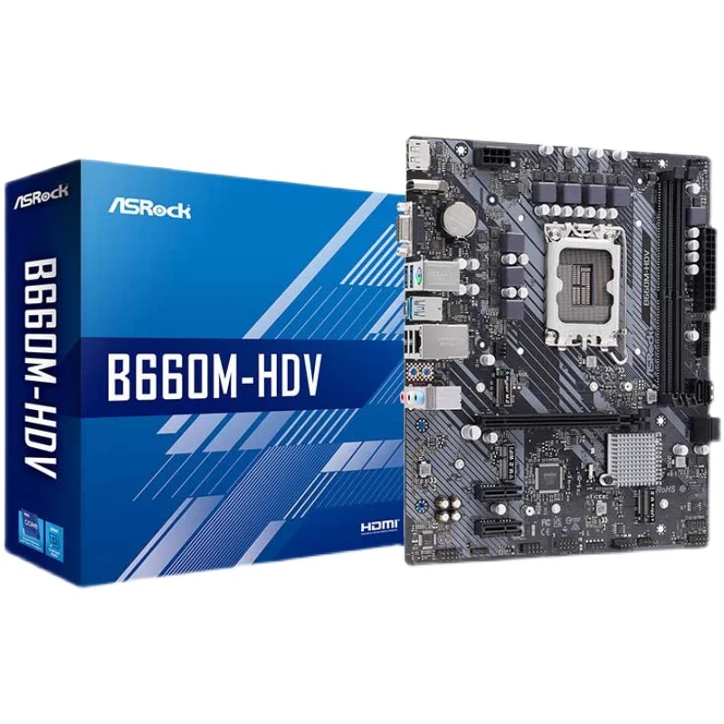 Nuovo Per Il Desktop Originale Di B660M-Hdv Per Intel B660 Ddr4 Scheda Madre Lga 1700 Supporto 12400F 12400 I3 12100F