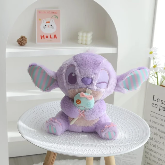 Disney Kawaii Purple Lilo & Stitch Plush Car Headrest Car Seat