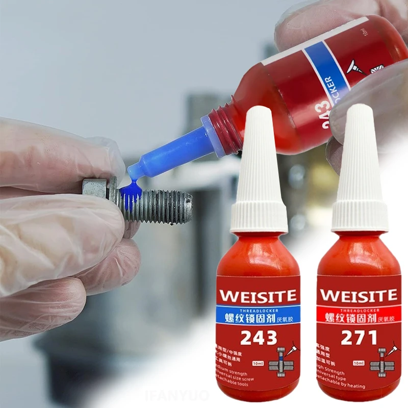 Screw Glue 243 Anti Loosening Fastener Anaerobic Glue 271 Thread Lock Sliding Wire Seal Low Strength High-temperature Resistant