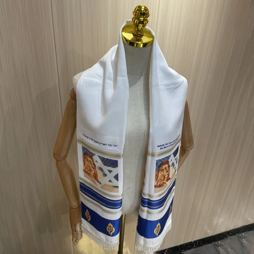 

165*36cm Lion Picture Prayer Shawl Arab Ethnicity Scarfs Wraps for men women priest