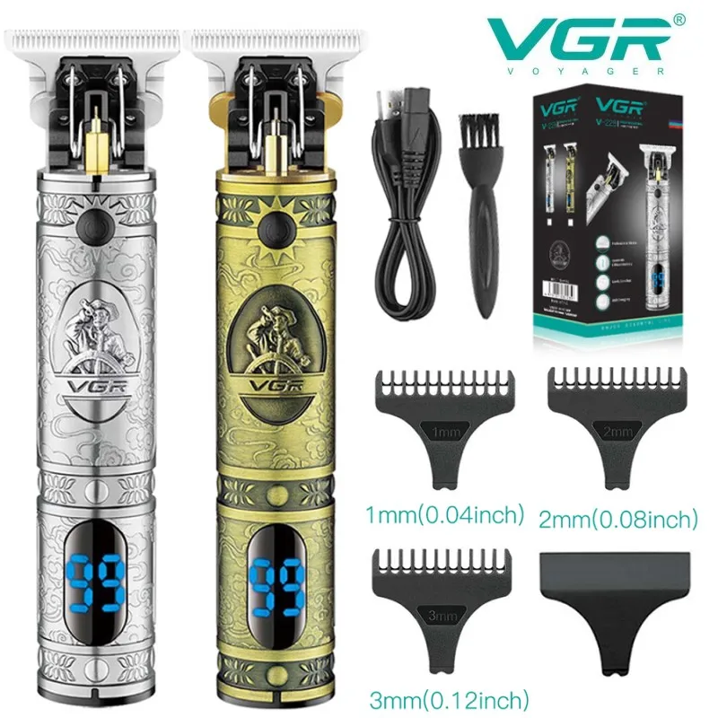 

VGR T9 Hair Clipper Metal Hair Cutting Machine Professional Barber Cordless Electric Trimmer Rechargeable Trimmer for Men V-228