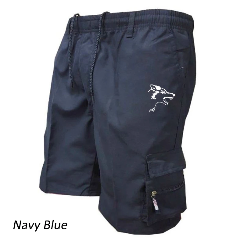 

Men's Summer Cargo Shorts Casual Printed Overalls Elastic Waist Shorts Multi-pockets Loose Work Shorts Quick Dry Trousers