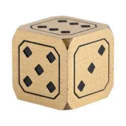 Solid Polished Brass 15mm 6 - Sided Rounded Dice Set - Elegant Metal Dice for Board Games and Poker Gifts (1 Piece)