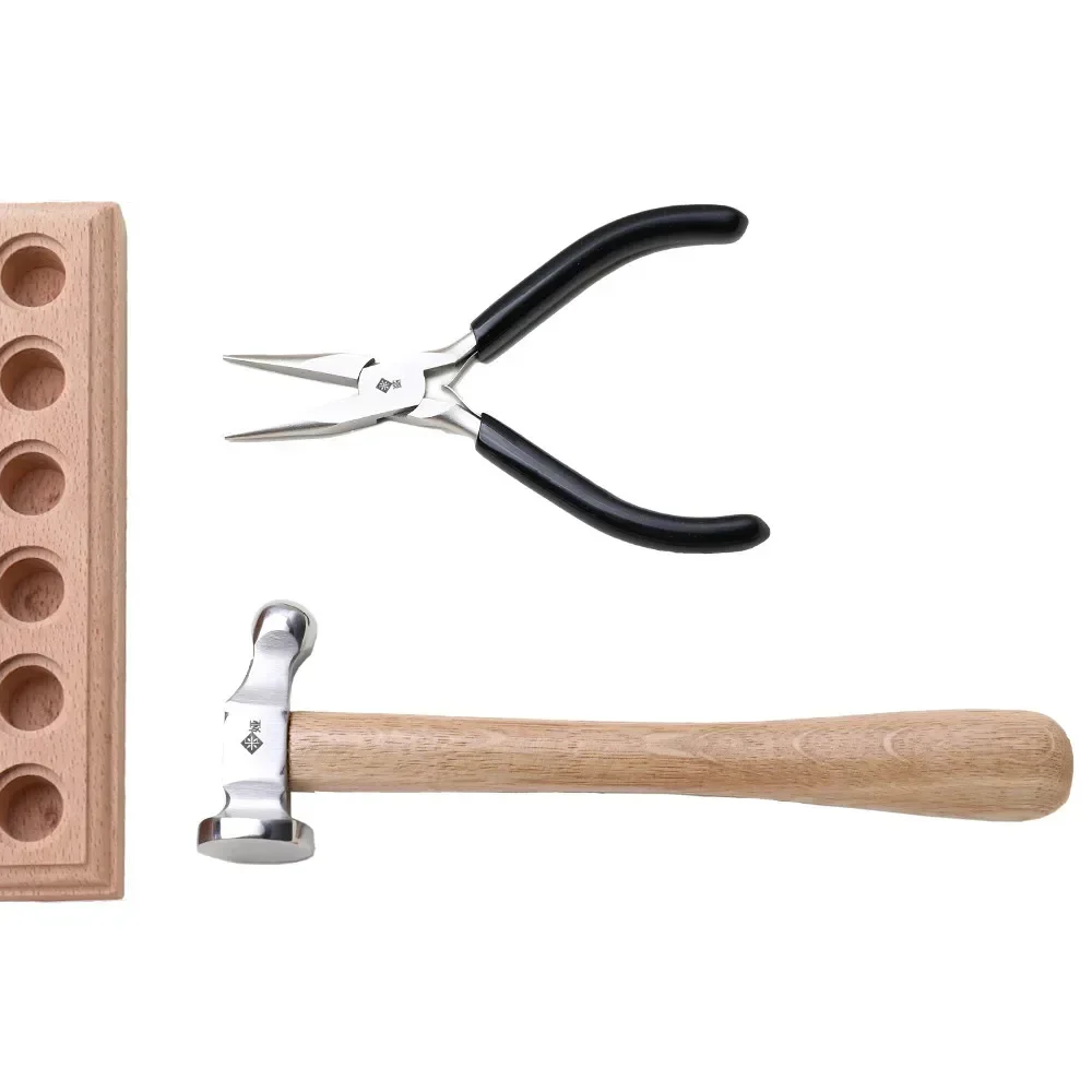 Stainless Steel Round Head Hammer Mini Wooden Professional Hand Tool High-grade Goldwork Jewellery Leather Gold Hammer Tools 5