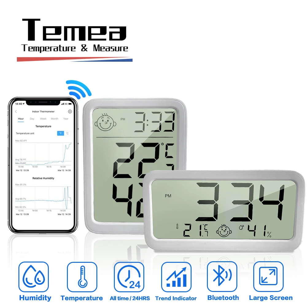 Temea Wireless Smart App Connect Digital Clock Large Digital
