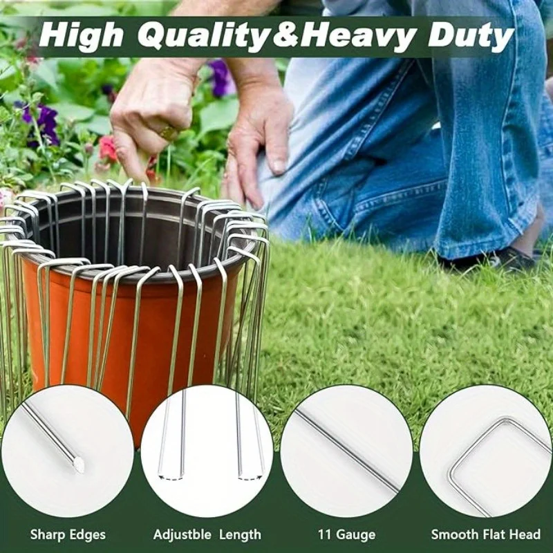 U-shaped fixing spike garden stake set heavy duty garden spikes for repairing lawn and fabric