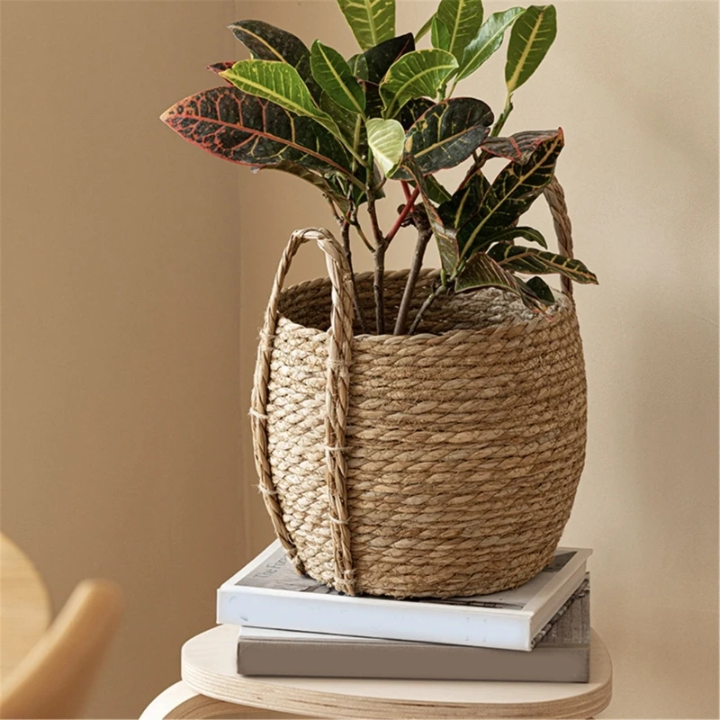 

Straw Plant Basket Indoor Woven Plant Pots for Planter Flower Pots Plant Pots Decoration Laundry Basket Household