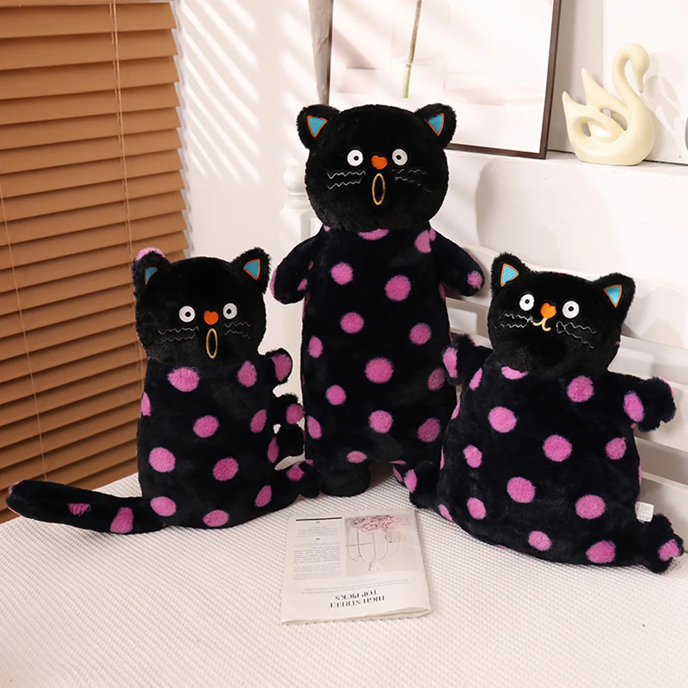 

Anime Funny Spotted Cat Plush Toys Cute Soft Stuffed Squishy Kittey Plushies Pillow Sofa Room Cushion for Kids Girls Gifts
