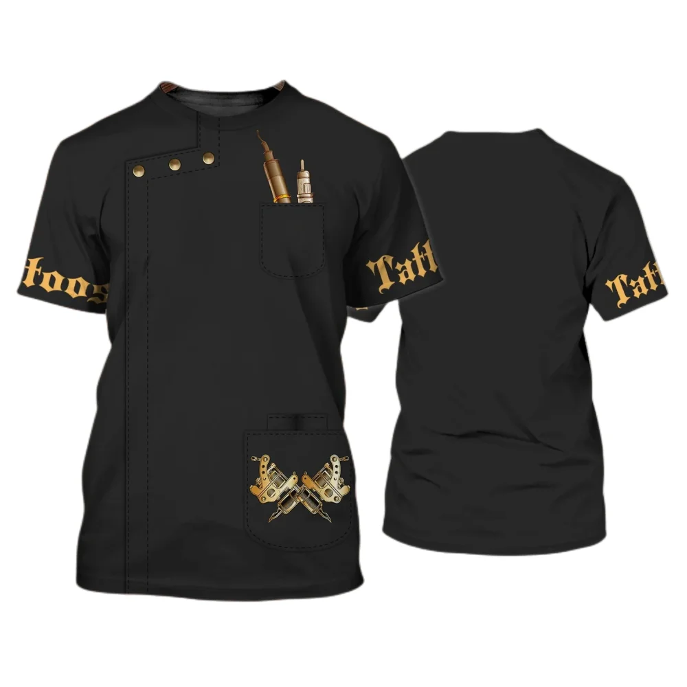 Summer Men Tattoo Artist Tattoo Artist 3d Printed T-Shirt Casual Fashion Street Baggy Plus Size O Collar Short-Sleeved Top