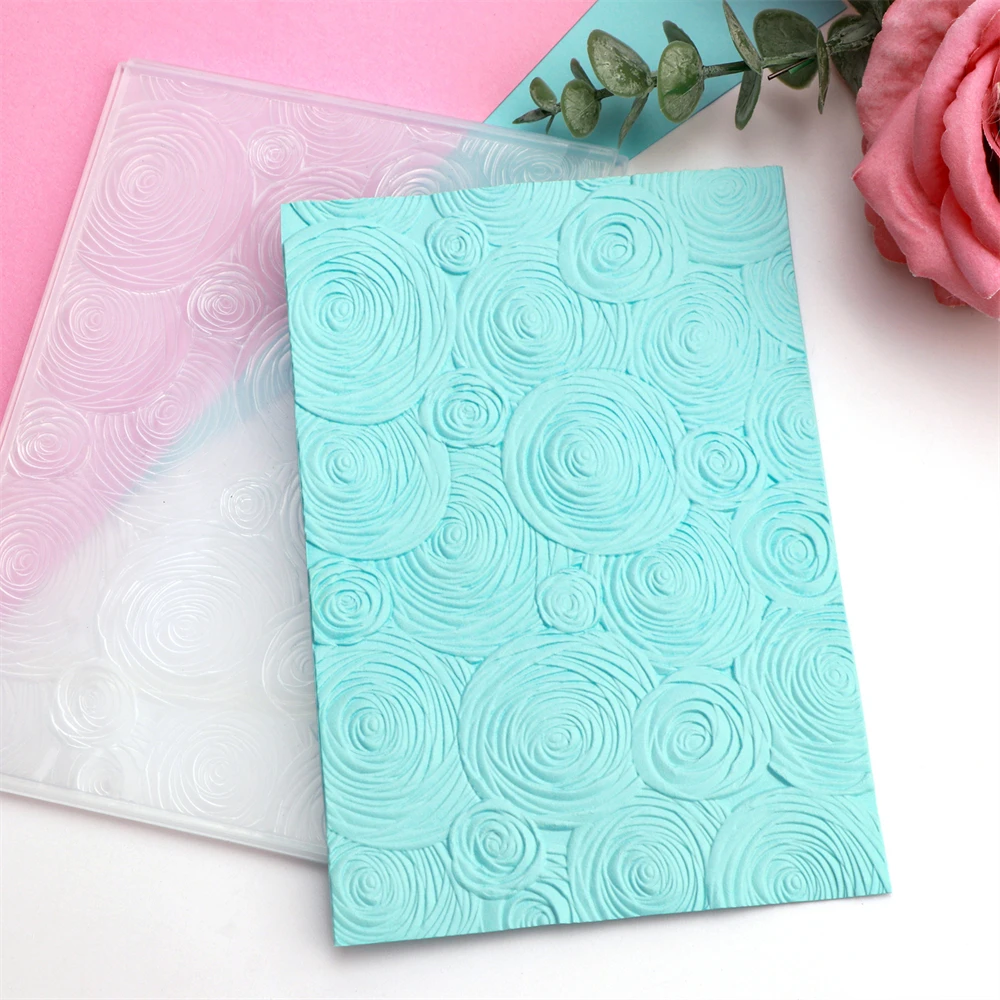 3D Embossing Folder Ring Vortex Flower Stencil DIY Scrapbooking Holiday Day Paper Card Craft Making Template plastic embossing folder embossing folder